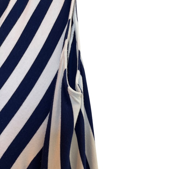 LIZ LANGE Nautical Striped Maxi Dress Plus Size 1X Chevron Cruise Resort Flowy - Picture 10 of 16